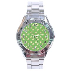 Happy Toast Green Stainless Steel Analogue Watch by snowwhitegirl