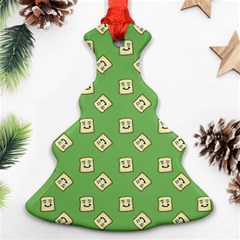 Happy Toast Green Christmas Tree Ornament (two Sides) by snowwhitegirl