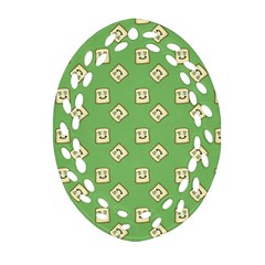 Happy Toast Green Oval Filigree Ornament (two Sides) by snowwhitegirl