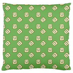 Happy Toast Green Large Cushion Case (one Side) by snowwhitegirl