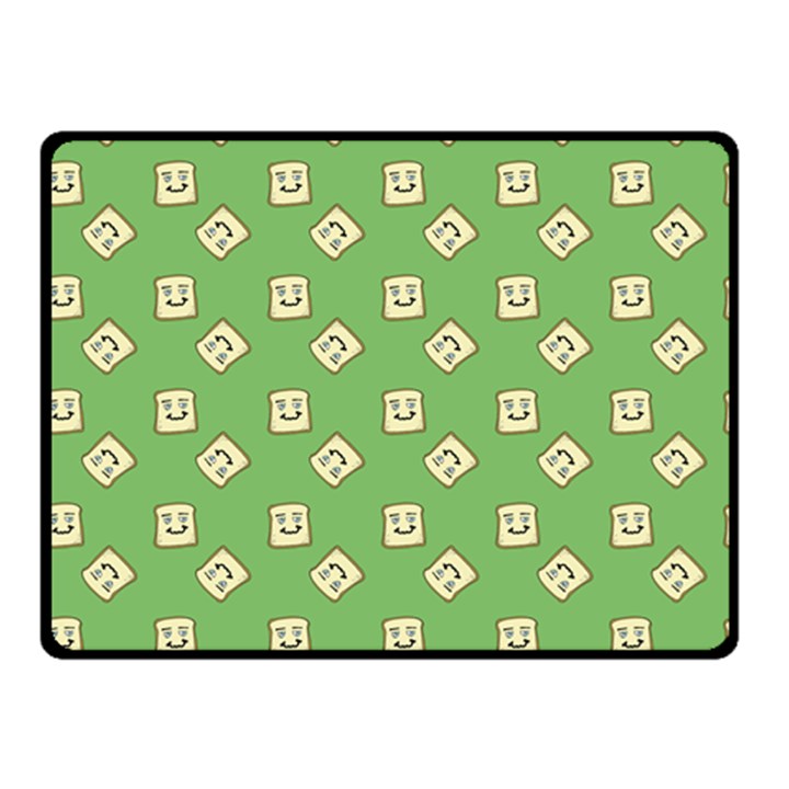 Happy Toast Green Double Sided Fleece Blanket (Small) 