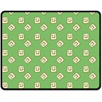 Happy Toast Green Double Sided Fleece Blanket (Medium)  58.8 x47.4  Blanket Front