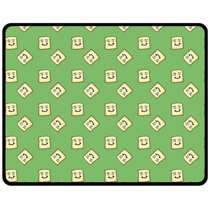 Happy Toast Green Double Sided Fleece Blanket (Medium) 