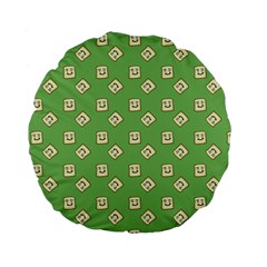 Happy Toast Green Standard 15  Premium Flano Round Cushions by snowwhitegirl