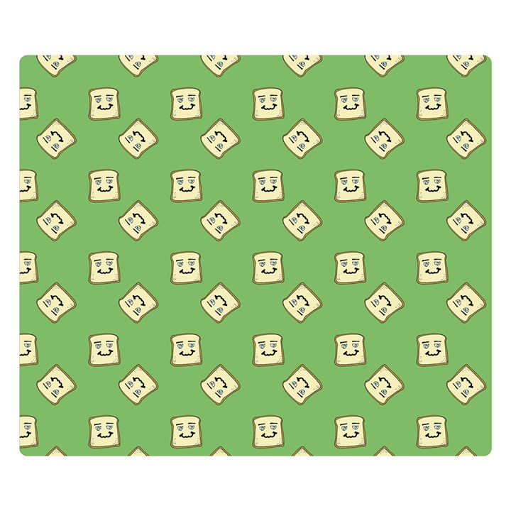 Happy Toast Green Double Sided Flano Blanket (Small) 