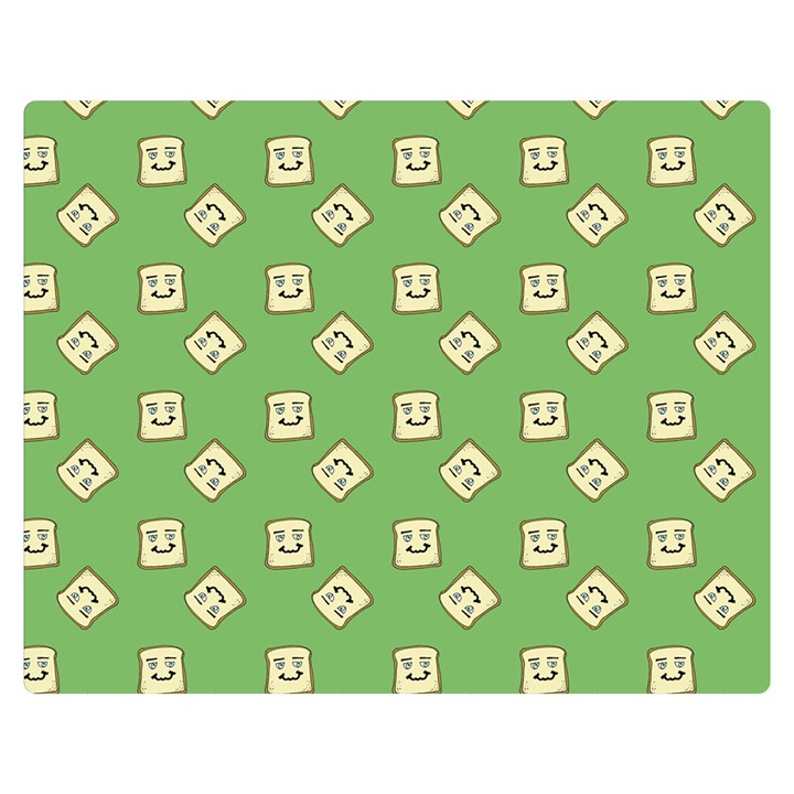 Happy Toast Green Double Sided Flano Blanket (Medium) 