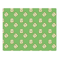 Happy Toast Green Double Sided Flano Blanket (large)  by snowwhitegirl