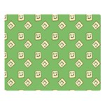 Happy Toast Green Double Sided Flano Blanket (Large)  80 x60  Blanket Front