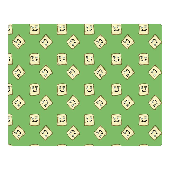 Happy Toast Green Double Sided Flano Blanket (Large) 