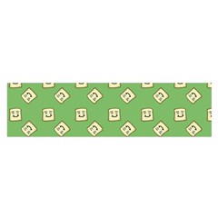 Happy Toast Green Satin Scarf (Oblong)