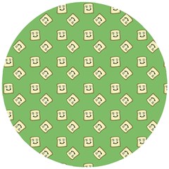 Happy Toast Green Wooden Puzzle Round