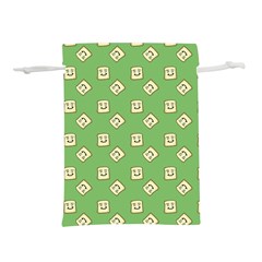 Happy Toast Green Lightweight Drawstring Pouch (S)