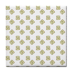 Happy Toast White Tile Coaster