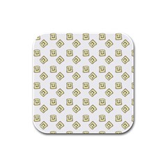 Happy Toast White Rubber Square Coaster (4 pack) 