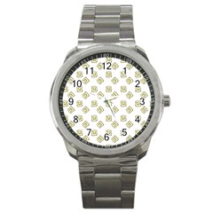 Happy Toast White Sport Metal Watch