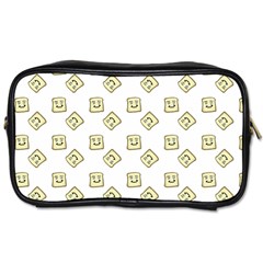 Happy Toast White Toiletries Bag (Two Sides)