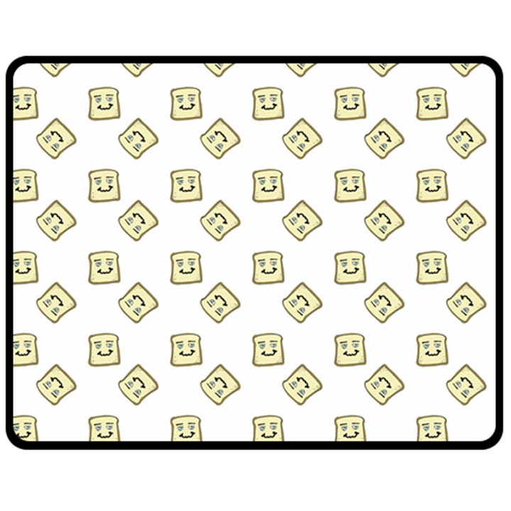 Happy Toast White Fleece Blanket (Medium) 