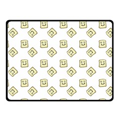 Happy Toast White Fleece Blanket (Small)