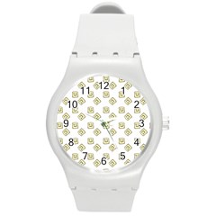 Happy Toast White Round Plastic Sport Watch (M)