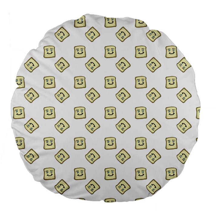 Happy Toast White Large 18  Premium Flano Round Cushions