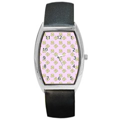 Happy Toast Pink Barrel Style Metal Watch by snowwhitegirl