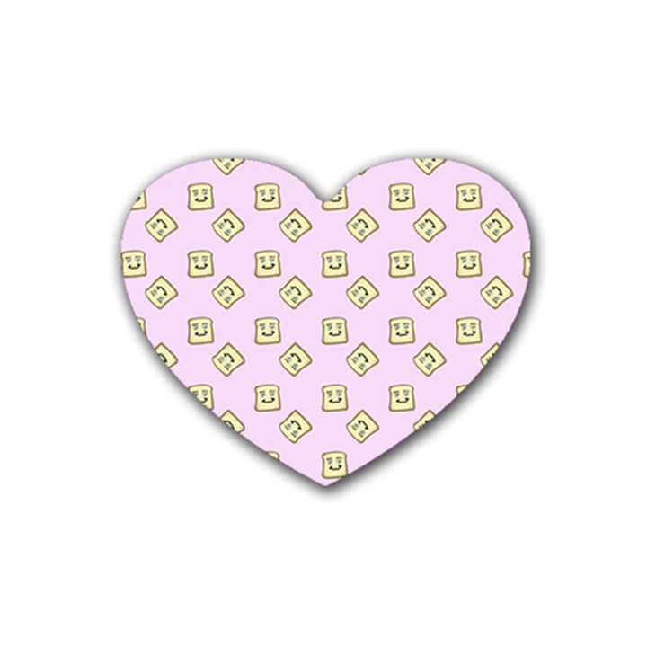 Happy Toast Pink Rubber Coaster (Heart) 