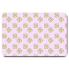 Happy Toast Pink Large Doormat  by snowwhitegirl