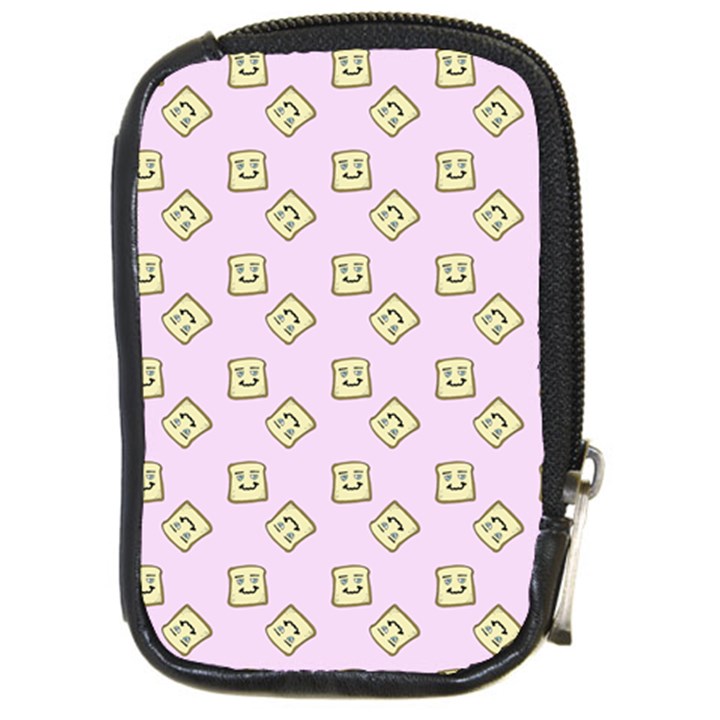 Happy Toast Pink Compact Camera Leather Case