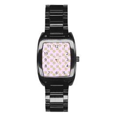 Happy Toast Pink Stainless Steel Barrel Watch by snowwhitegirl