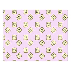 Happy Toast Pink Double Sided Flano Blanket (large)  by snowwhitegirl