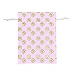 Happy Toast Pink Lightweight Drawstring Pouch (L) Front