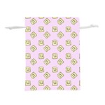 Happy Toast Pink Lightweight Drawstring Pouch (L) Back