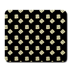 Happy Toast Black Large Mousepads by snowwhitegirl