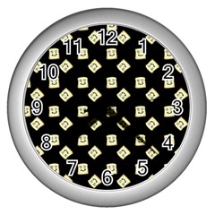 Happy Toast Black Wall Clock (silver) by snowwhitegirl