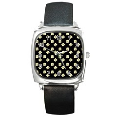 Happy Toast Black Square Metal Watch by snowwhitegirl