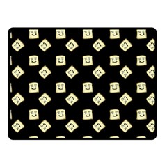 Happy Toast Black Fleece Blanket (small) by snowwhitegirl