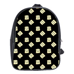 Happy Toast Black School Bag (xl) by snowwhitegirl