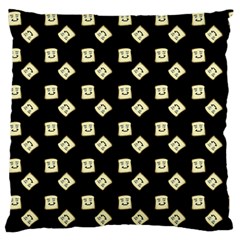 Happy Toast Black Large Flano Cushion Case (one Side) by snowwhitegirl