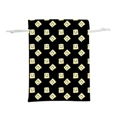 Happy Toast Black Lightweight Drawstring Pouch (l)