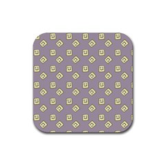 Happy Toast Grey Rubber Coaster (square)  by snowwhitegirl