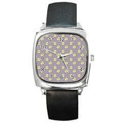 Happy Toast Grey Square Metal Watch by snowwhitegirl