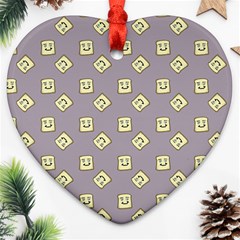 Happy Toast Grey Heart Ornament (two Sides) by snowwhitegirl