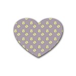 Happy Toast Grey Rubber Coaster (Heart)  Front