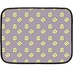 Happy Toast Grey Fleece Blanket (mini) by snowwhitegirl