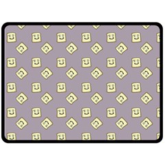 Happy Toast Grey Fleece Blanket (large)  by snowwhitegirl