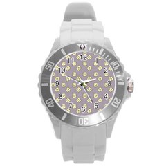 Happy Toast Grey Round Plastic Sport Watch (l) by snowwhitegirl