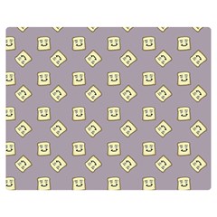 Happy Toast Grey Double Sided Flano Blanket (medium) 