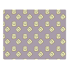 Happy Toast Grey Double Sided Flano Blanket (large)  by snowwhitegirl