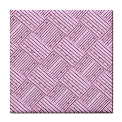 Wood Texture Diagonal Weave Pastel Tile Coaster by Mariart