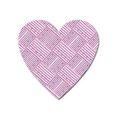 Wood Texture Diagonal Weave Pastel Heart Magnet by Mariart